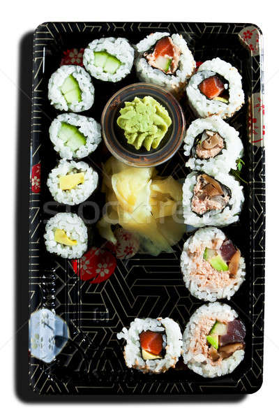Sushi aislado placa blanco peces cena Foto stock © alexandre_zveiger