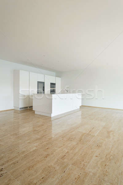 Stockfoto: Interieur · lege · appartement · keuken · interieur · marmer · vloer