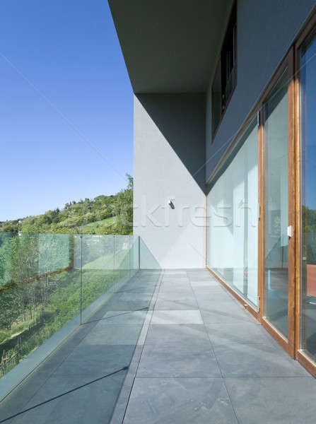 Balkon modernen Stil Villa modernen Haus Stock foto © alexandre_zveiger