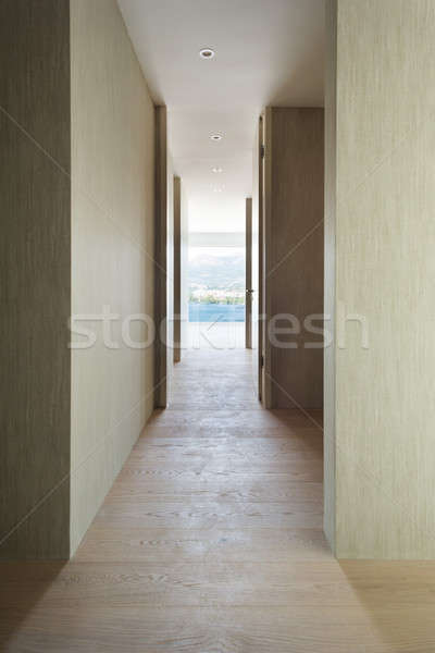 Interior cladire moderna coridor apartament vedere constructii Imagine de stoc © alexandre_zveiger