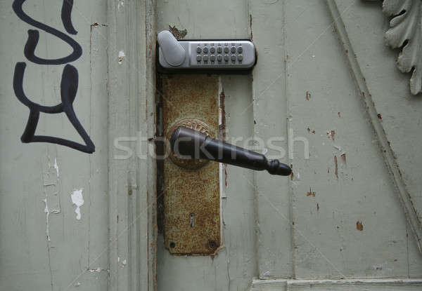 Rozsda fogantyú textúra ajtó rozsdás részlet Stock fotó © alexandre_zveiger