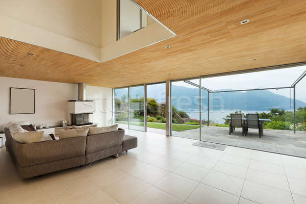 Montanha casa interior casa arquitetura moderna interior sala de estar Foto stock © alexandre_zveiger