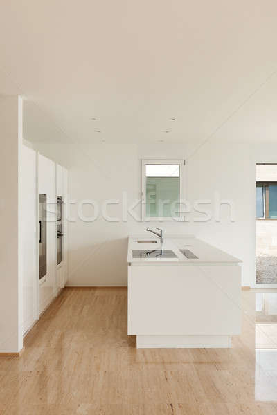 Stockfoto: Mooie · appartement · moderne · keuken · lege · marmer