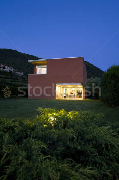 brick house, view from the garden, night Stock photo © alexandre_zveiger