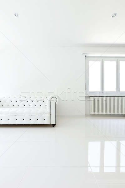 Arquitectura moderna cuero sofá Foto stock © alexandre_zveiger
