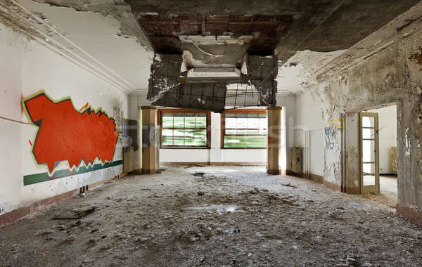 Abandonné maison architecture bâtiment chambre Photo stock © alexandre_zveiger