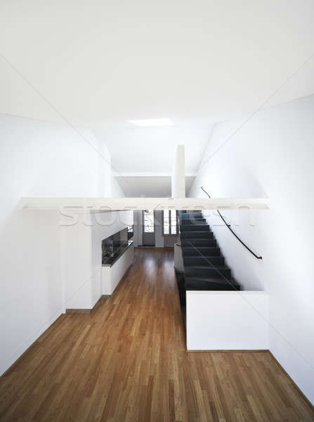 Nowoczesne apartamentu projektu strych architektury kuchnia Zdjęcia stock © alexandre_zveiger