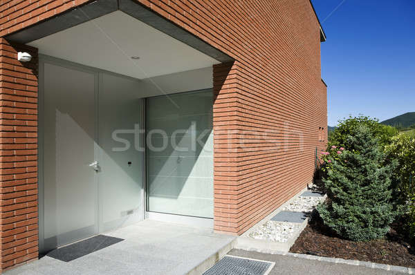 Tijolo casa ver grande moderno garfo Foto stock © alexandre_zveiger