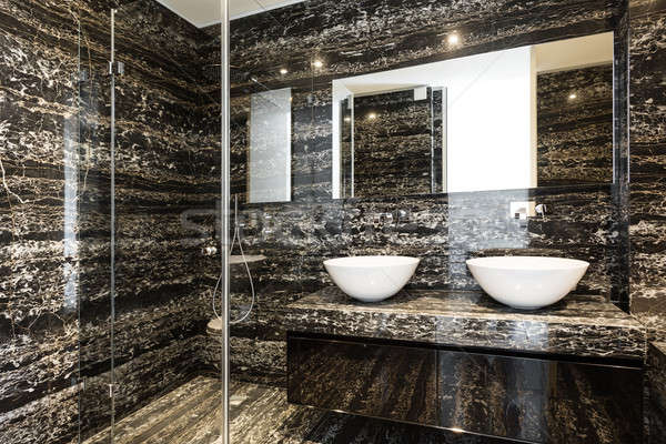 Zdjęcia stock: Piękna · nowoczesne · łazienka · marmuru · ściany · domu
