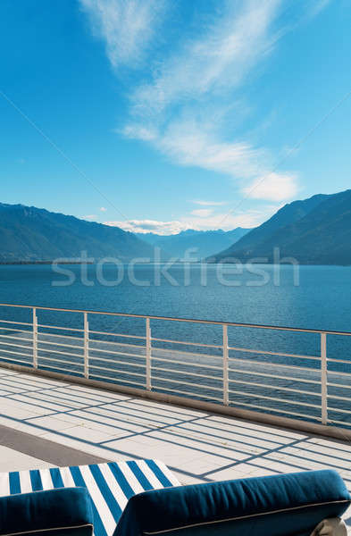 Paisagem terraço penthouse lago céu água Foto stock © alexandre_zveiger