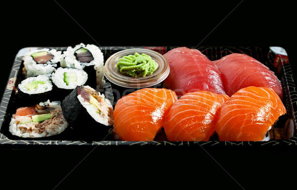 Stock photo: sushi isolated plate