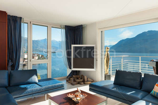 Moderne interieur mooie woonkamer licht zee Stockfoto © alexandre_zveiger