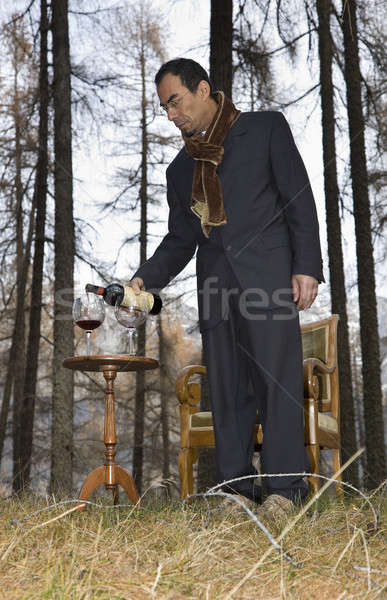 Bizarre élégante expert sauvage homme boissons Photo stock © alexandre_zveiger