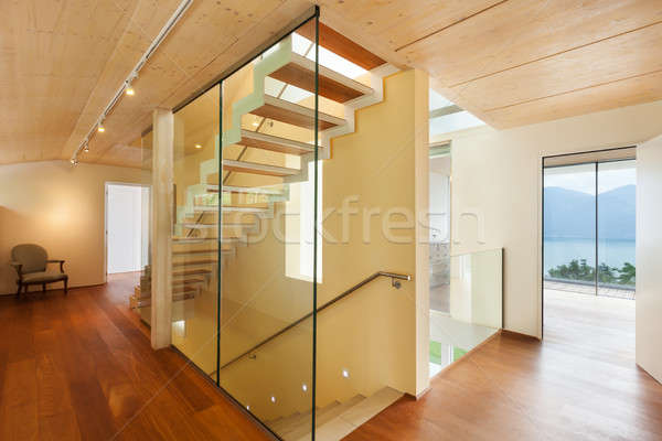 Arhitectura moderna interior scara munte casă lumina Imagine de stoc © alexandre_zveiger