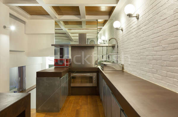 Intérieur large grenier domestique cuisine architecture Photo stock © alexandre_zveiger
