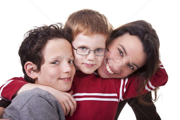 Glücklich Frau Kinder Familie Lächeln Kinder Stock foto © alexandrenunes