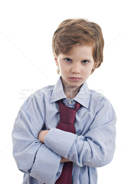 [[stock_photo]]: Peu · affaires · triste · bureau · enfant · modèle