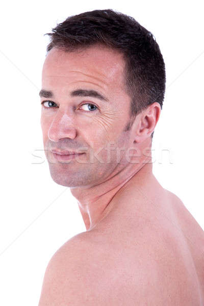 Handsome man in topless, isolated on white. Studio shot. Stock photo © alexandrenunes