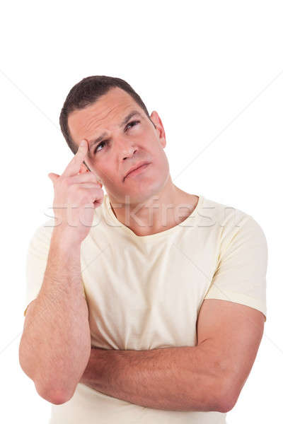 Portrait of a handsome man thinking, looking up Stock photo © alexandrenunes