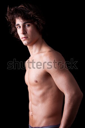 a sweat young man in topless Stock photo © alexandrenunes