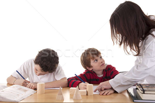Stok fotoğraf: Iki · Öğrenciler · öğretmen · eğitim · büro · sınıf