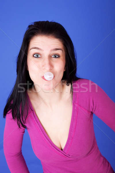 beautiful woman with gum elastic Stock photo © alexandrenunes