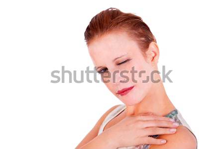 beautiful and happy middle-aged woman, looking to camera winking Stock photo © alexandrenunes