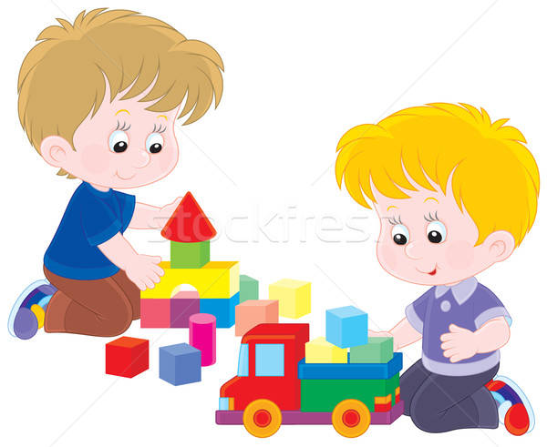 Gry mały chłopców gry zabawki ciężarówka Zdjęcia stock © AlexBannykh