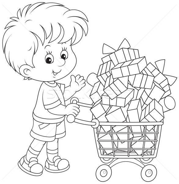 coloring pages shopping cart