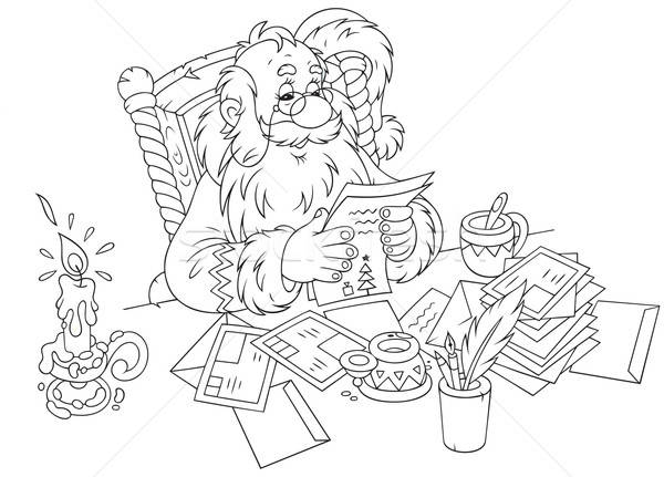 Stock photo: Santa Claus reads letters