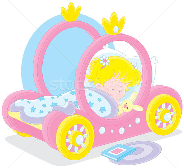 Stockfoto: Meisje · slapen · meisje · bed · prinses