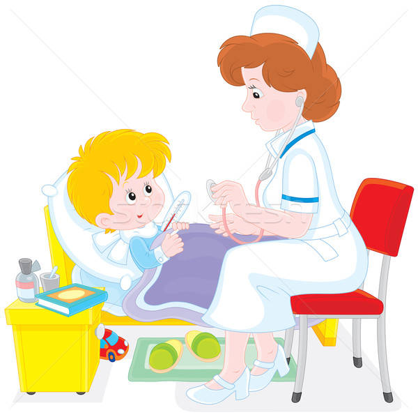 Stock photo: Doctor and little patient