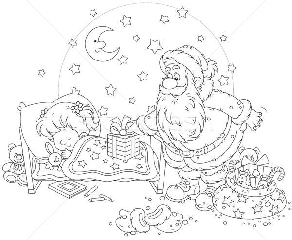 Santa with gifts for a child Stock photo © AlexBannykh