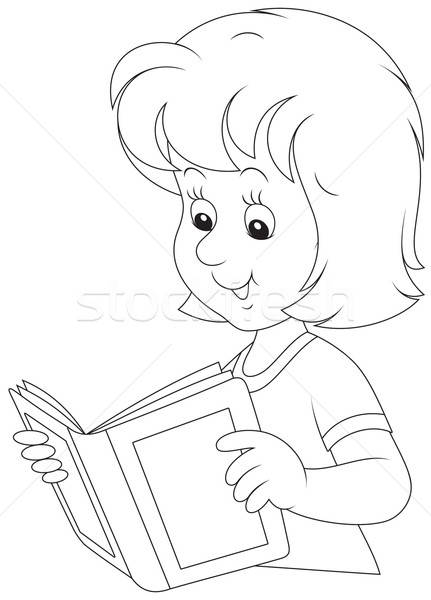 Leitor mulher jovem leitura livro sorridente menina Foto stock © AlexBannykh