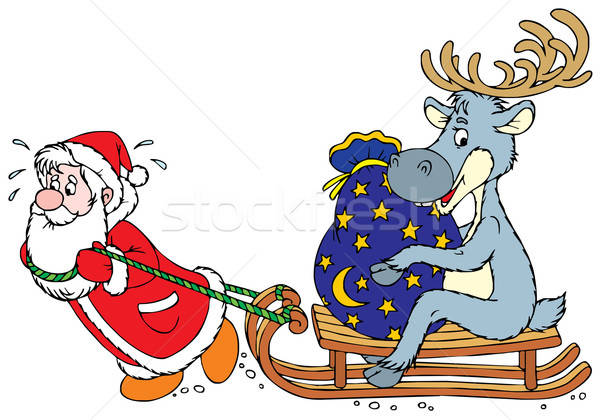 Santa Claus and Reindeer Stock photo © AlexBannykh