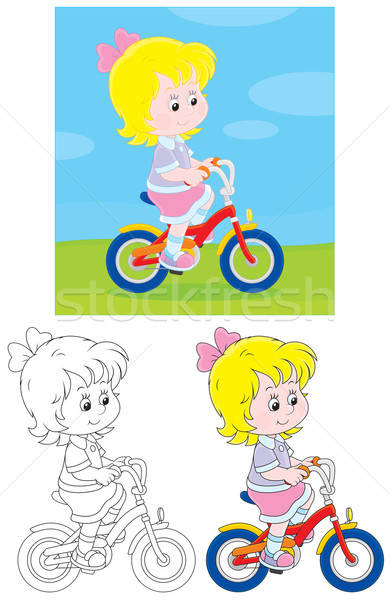 Girl bicyclist Stock photo © AlexBannykh