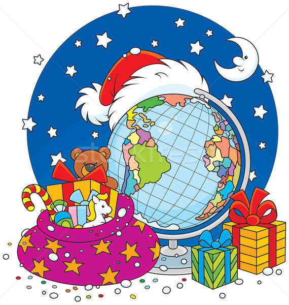 Stock foto: Weihnachten · hat · Geschenke · Welt · Mond