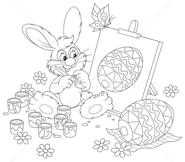 Easter Bunny artist Stock photo © AlexBannykh