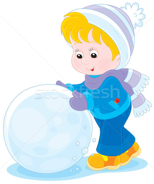 Bambino palla di neve piccolo ragazzo ragazza grande Foto d'archivio © AlexBannykh