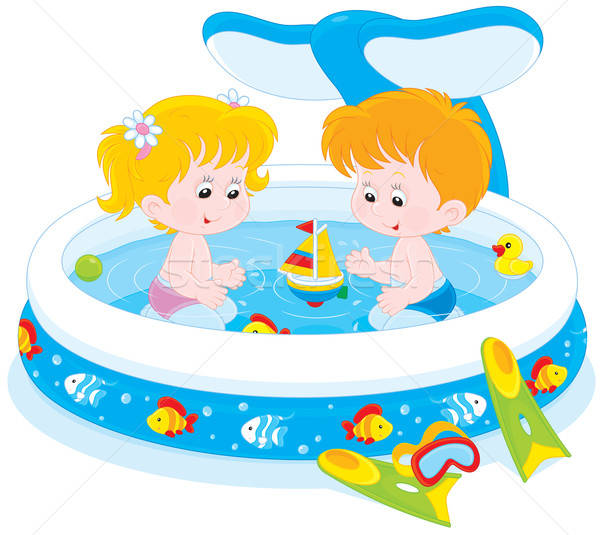 Children in a kids pool Stock photo © AlexBannykh
