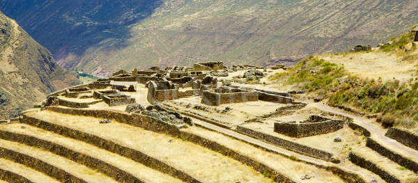 Inca ruiny krajobraz podróży góry kamień Zdjęcia stock © alexeys