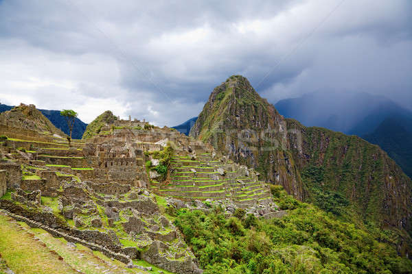 Machu Picchu chmury góry Peru miasta Zdjęcia stock © alexeys