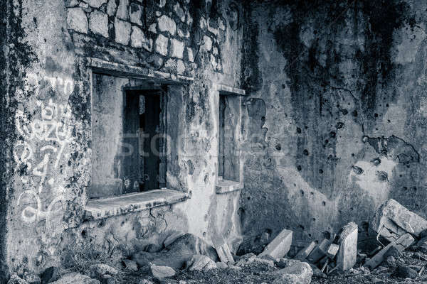 Stockfoto: Fragment · douane · gebouw · vernietigd · moderne · ruines