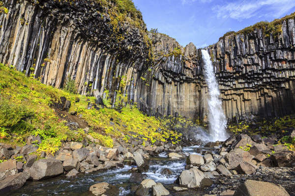 Wasserfall Basalt Spalten Süden Wasser Sommer Stock foto © alexeys