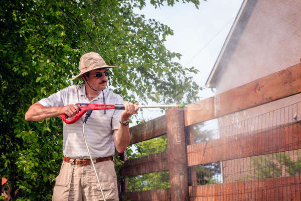 Fence power washing Stock photo © alexeys