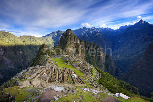 Machu Picchu szenische Ansicht Morgen Licht Stock foto © alexeys