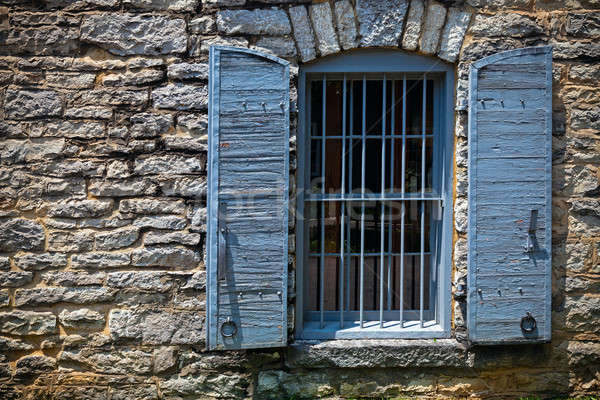 Kő épület ablak szeszfőzde raktár keret Stock fotó © alexeys