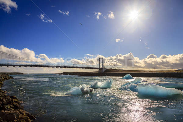 Bridge over Jokulsarlon Lagoon Stock photo © alexeys