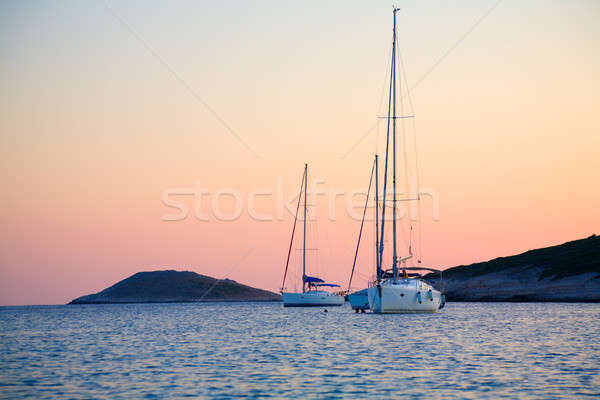 Sailboats in the bay Stock photo © alexeys