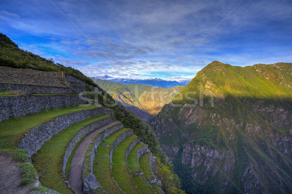 Machu Picchu Peru Bild Wolken Stadt Stock foto © alexeys